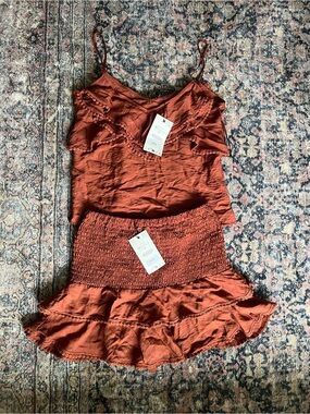 Zara Ruffle Cami & Smocked Mini Skort Set